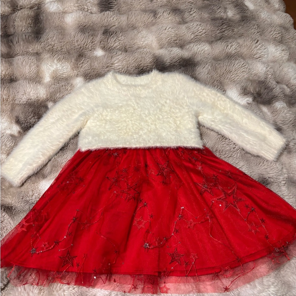Hatley Cream Fuzzy Christmas Holiday Dress So Comfortable Cute & Soft. Worn once